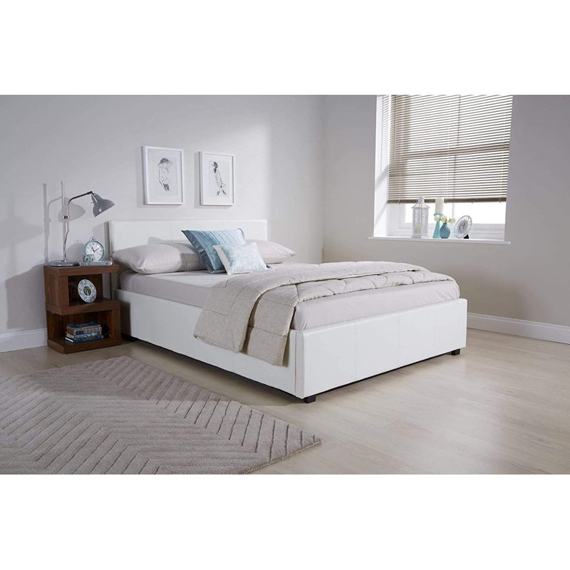 Violetta Upholstered Ottoman Storage Bed, Double (4'6), White
