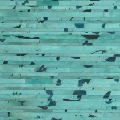 Area Cowhide Abstract Area Rug in Turquoise