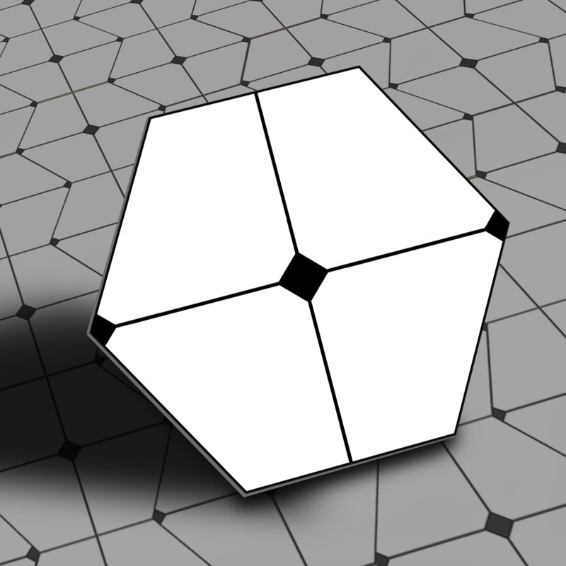 Carrelage de sol hexagonal en vinyle 11,8 po x l 9,8 po L 11,8 po x l 9,8 po