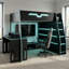 Lit mezzanine double en bois-498432303