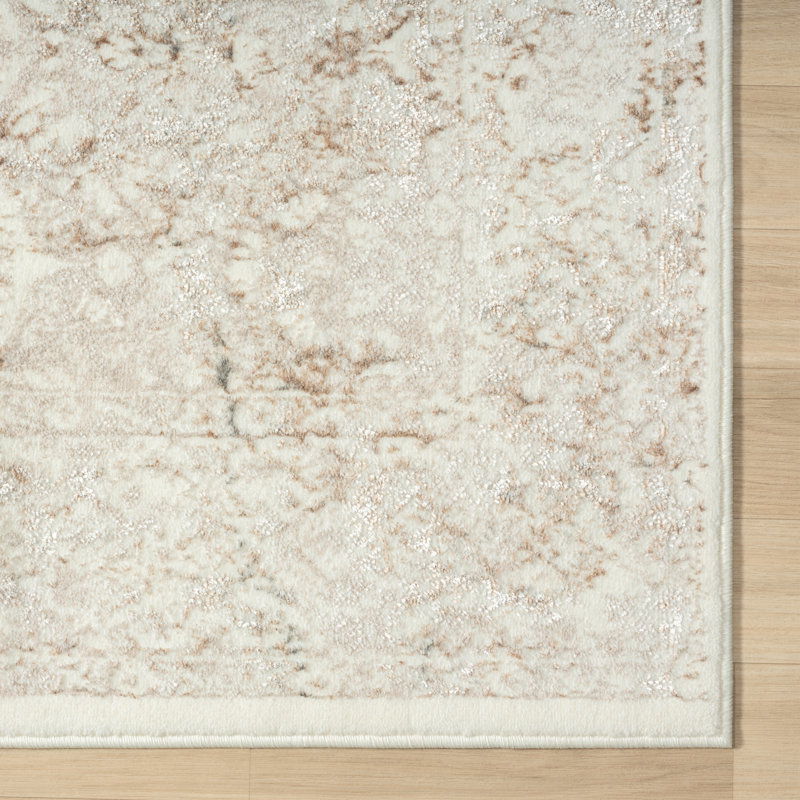 Helsley Performance Transitional Traditional Beige/Ivory Oriental Rug, Runner 2'6" x 8'