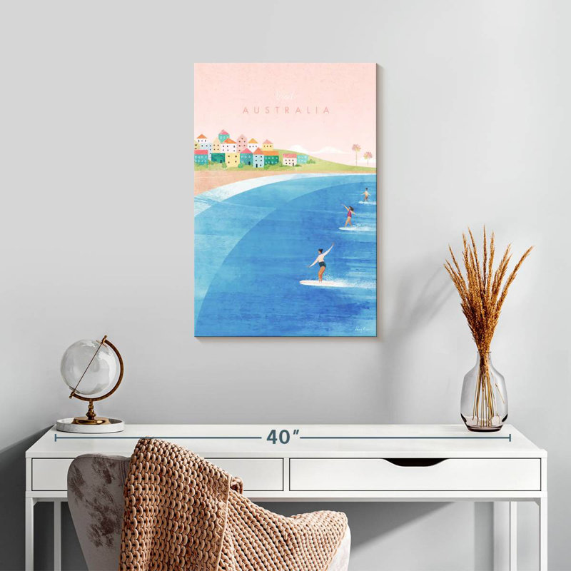 Affiche de voyage rétro Aime, Australie, H 24 po x l 16 po