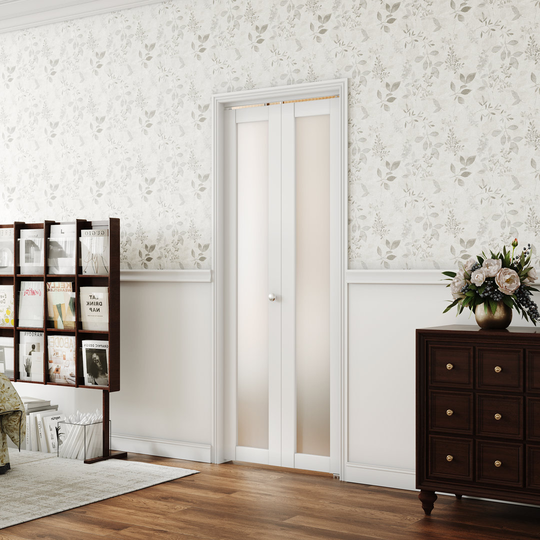 1 Lite Frosted Glass Solid Manufactured Wood Prefinished Bi-fold Door CHIC MODE 