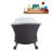 55" Streamline Clawfoot Soaking Acrylic Bathtub With Drain, Clawfeet, and Bamboo Tray-76223131-76223127