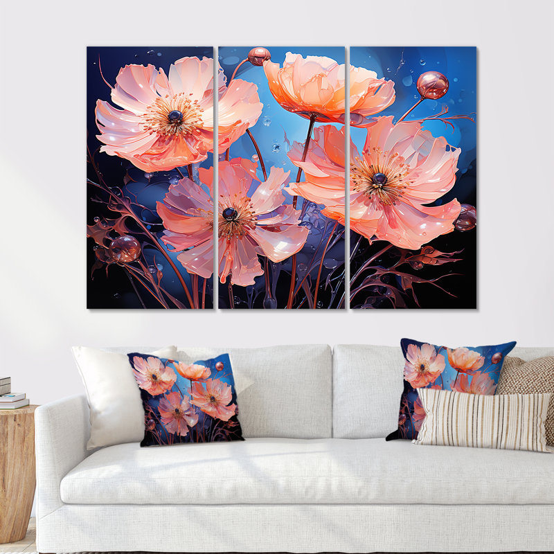 Ensemble de salon Neon Flourish, Toile tendue, H 32 po x l 48 po x P 1 po