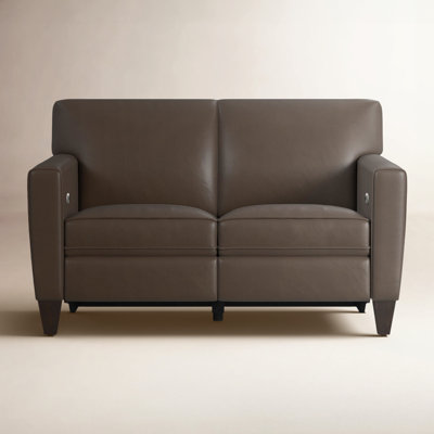 Osmin 56" Genuine Leather Reclining Loveseat