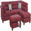 Canapé modulaire en velours rouge # F6419