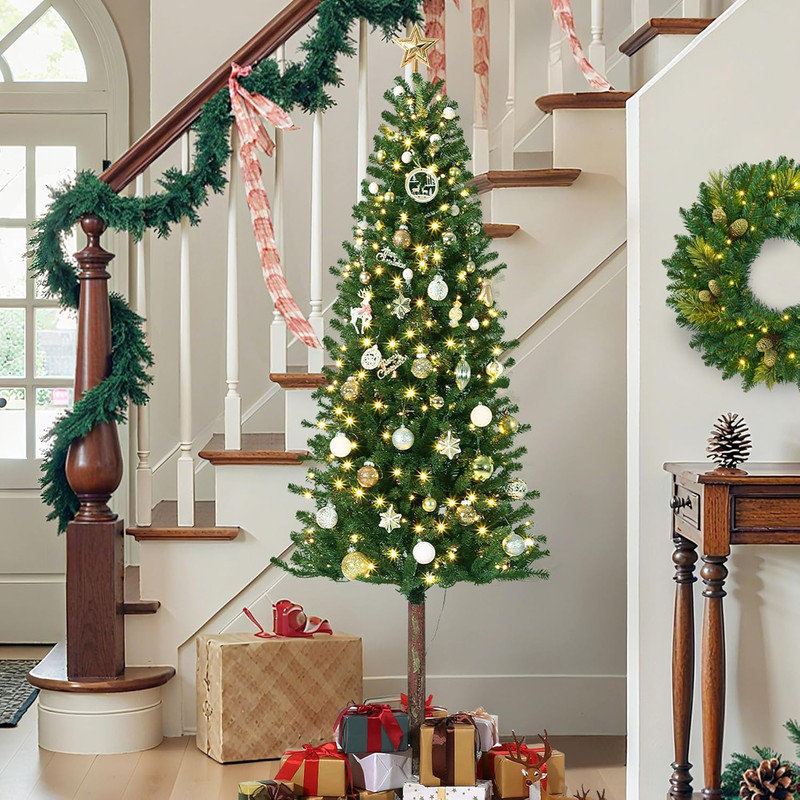 Lighted Artificial Christmas Tree, 1.8m H
