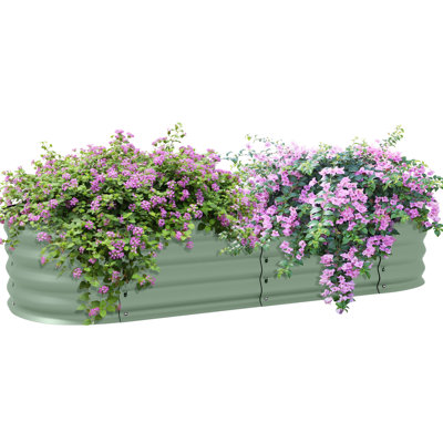 Galvanized Raised Garden Bed - 4.9' X 2' 1', Outdoor Metal Planter With Edge, Promoting Plant Growth 1' Elevated Bed, Feature, Enhancing