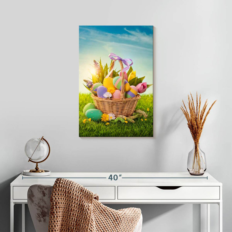 Lelend Basket Of Easter Eggs, 24" H x 16" W