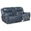 Causeuse inclinable avec accoudoirs rembourrés Awaah - bleu