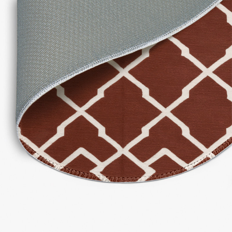 Tapis brun intérieur et extérieur Trellis, Rond 5 pi