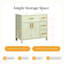 Meuble-lavabo de 91 cm (36 po) avec lavabo, meuble-lavabo à deux portes et trois tiroirs, en bois massif et panneaux MDF, vendu à l'unité, blanc et vert.