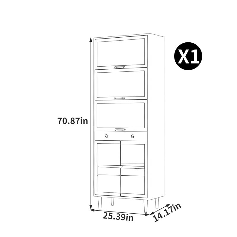 Bibliothèque minimaliste de style italien, Marron foncé