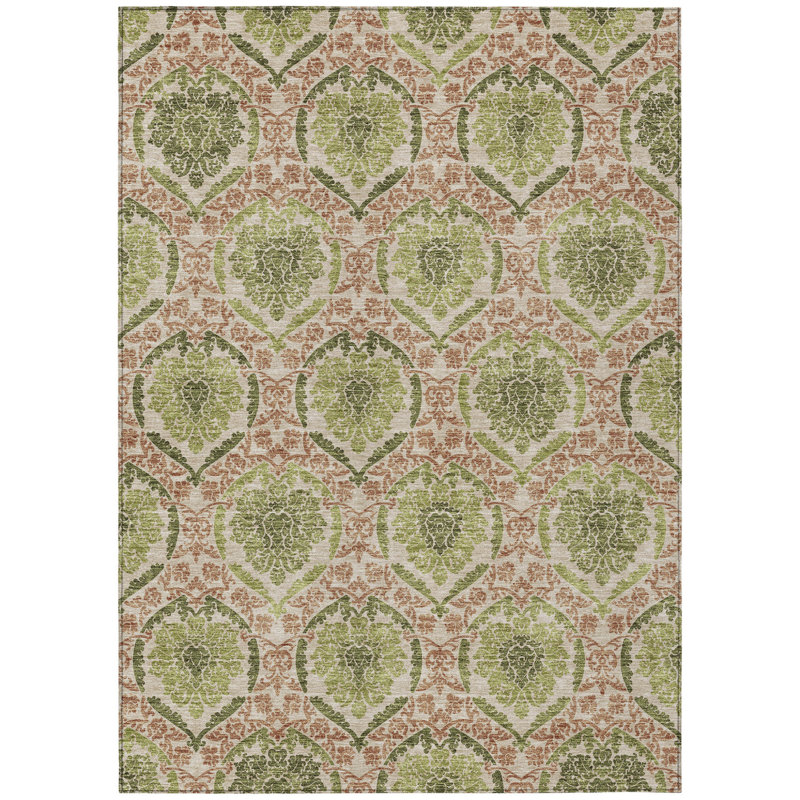 Tapis intérieur lavable 8 pi x 10 pi vert olive et vert fougère