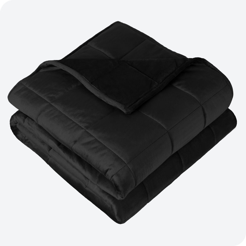 Couverture pondérée Minky, Noir, L 48 po x L 72 po, 12 lb