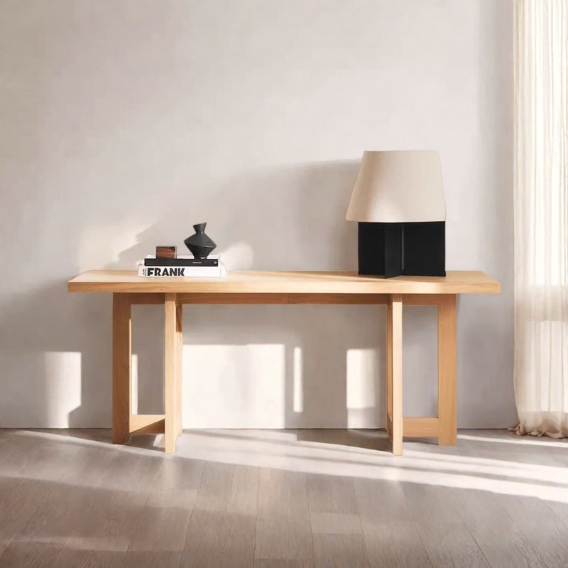 Console en bois massif rétro, Bois naturel