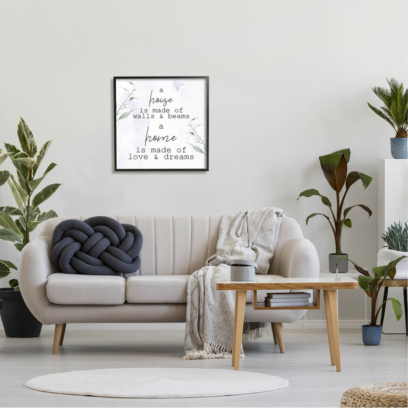 Home Is Love & Dreams, art de la giclée par Kim Allen, H 24 po x l 24 po x P 1,5 po, Giclée encadrée noir minuit