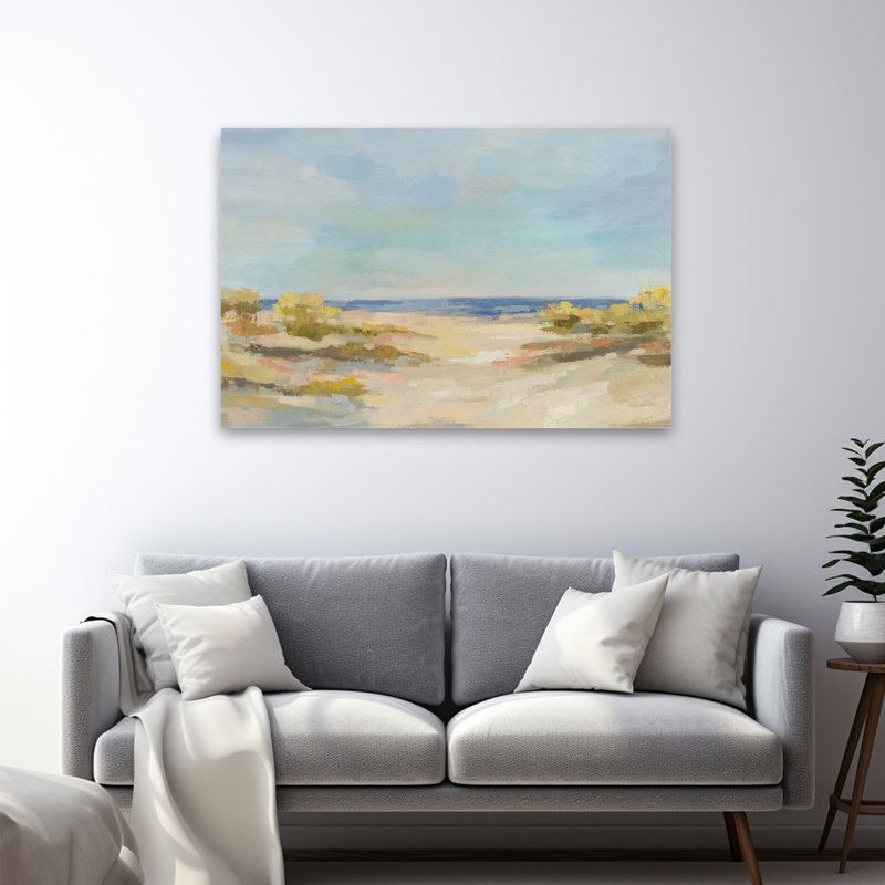 Sunshine Dunes - plage, chemin, bleu, brosse, H 48 po x l 32 po