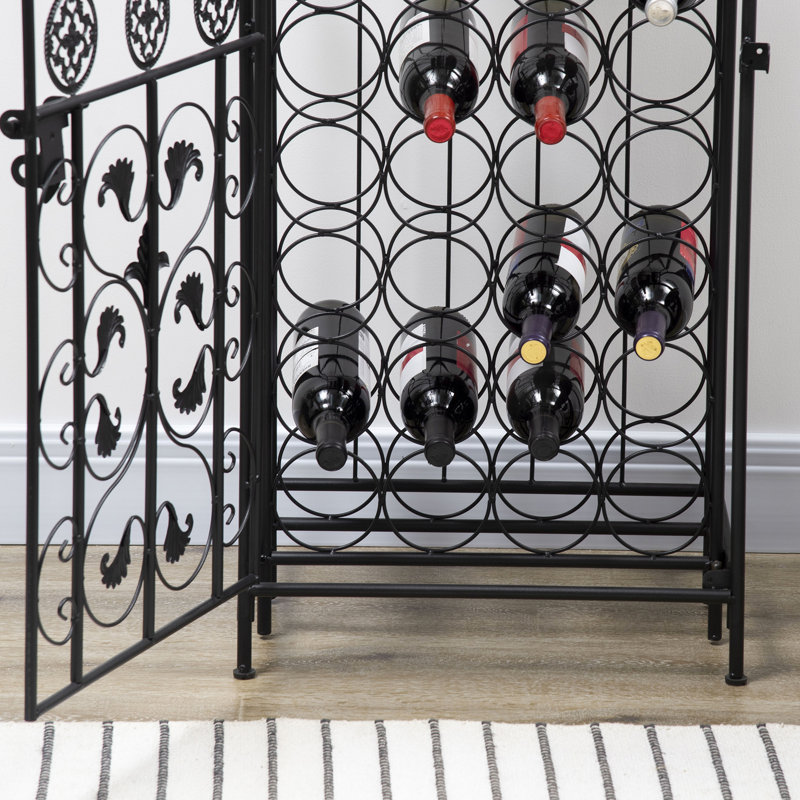 Armoire verrouillable 45 po en fer forgé avec serrure - noire, conception élégante