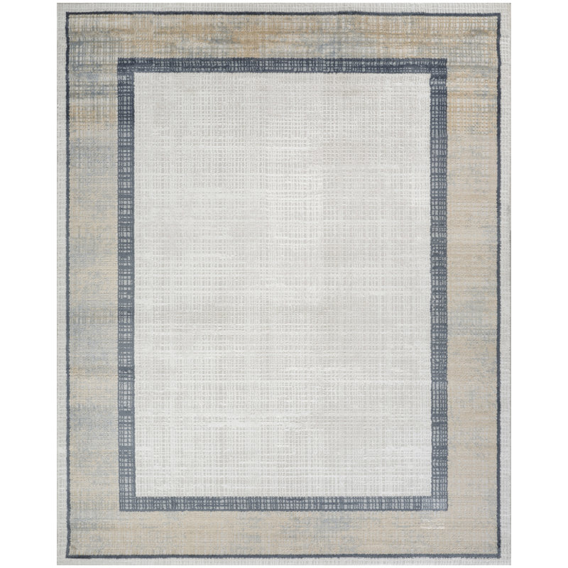 Leuchte Grey Navy Modern Indoor Rug, Rectangle 7'10" x 9'10"