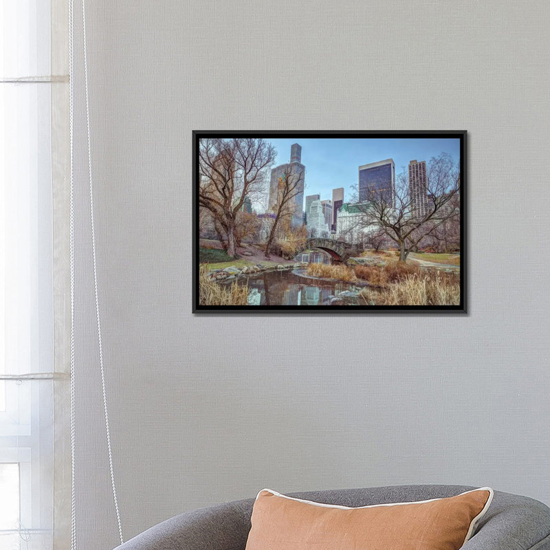« new york xxi », reproduction d’impression sur toile, H 18 po x l 26 po x P 1,5 po, Toile avec cadre noir, Pas de tapis