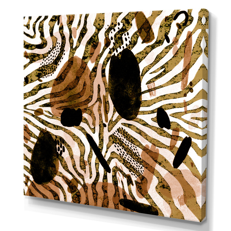 Impression sur toile, motif africain, H 16 po x l 16 po x P 1 po, Toile tendue