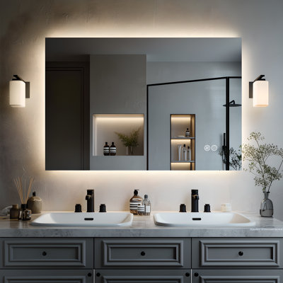 Lunara UL Certified Frameless Backlit LED Bathroom Vanity Mirror , Anti Fog Temper Glass 3 Year Warranty