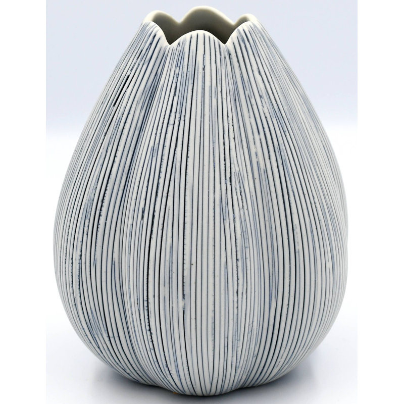Bassey Handmade Table Vase, Blue, 5.4" H x 4.1" W x 4.1" D