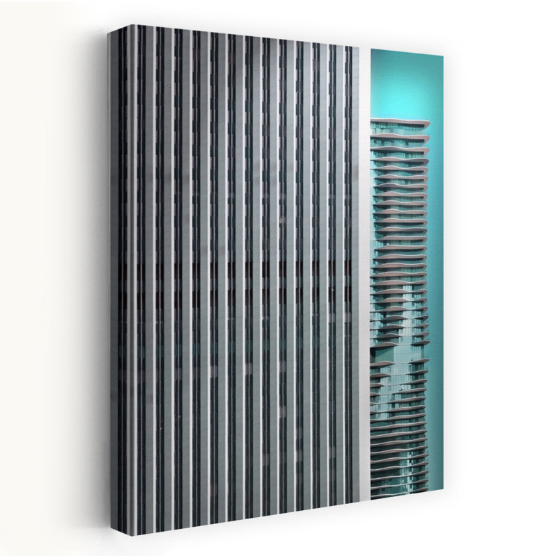 «Chicago Abstract II Abstract Geometric Modern Architecture City», art mural, H 36 po x l 24 po