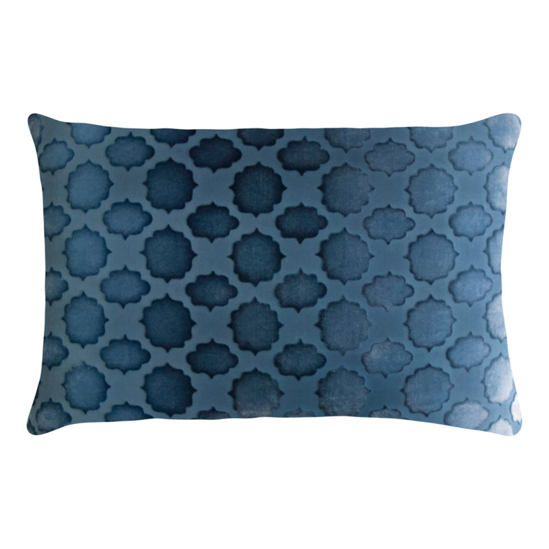 Lumbar Pillow Cover & Insert, 14" x 20", Denim, Down