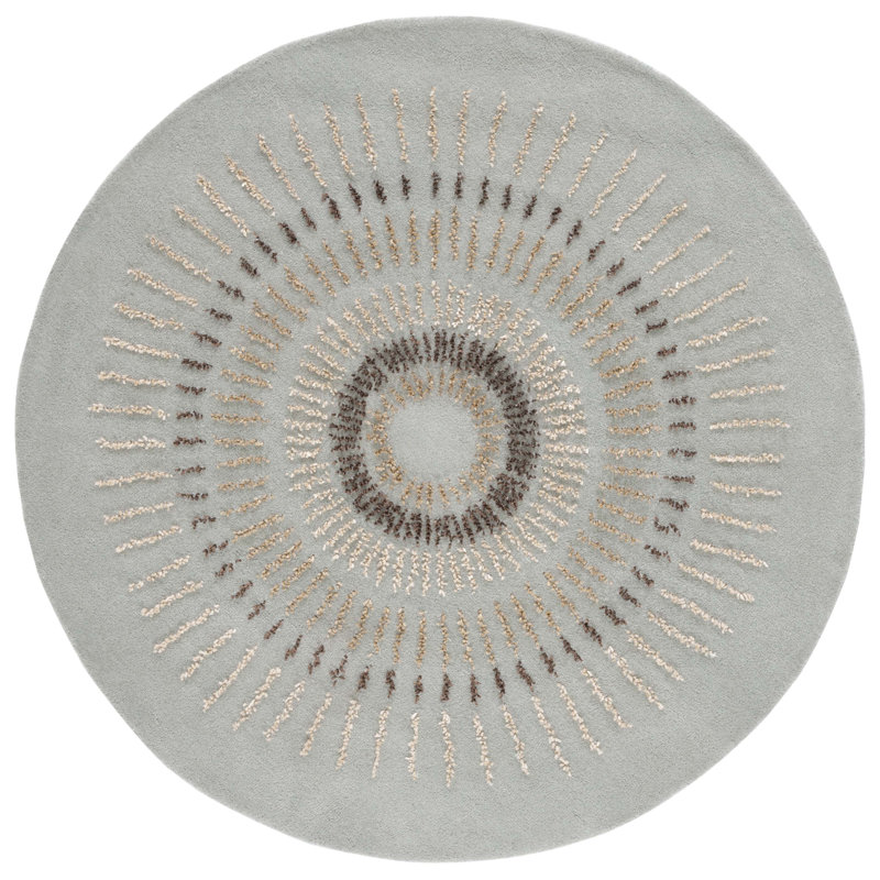 Jorie Hand Tufted Wool Geometric Rug, Round 6'