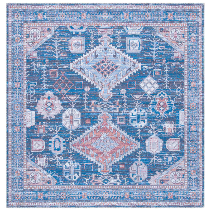 Amer Performance Machine Washable Oriental Rug, Square 6'7"