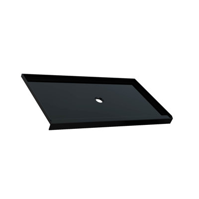 60" x 36" Black Rectangular Shower Base Pan with Single Threshold &Center Drain Location,Anti-Slip Acrylic Alcove Shower Tray, Scratch-Resistant Finish, Easy to Clean