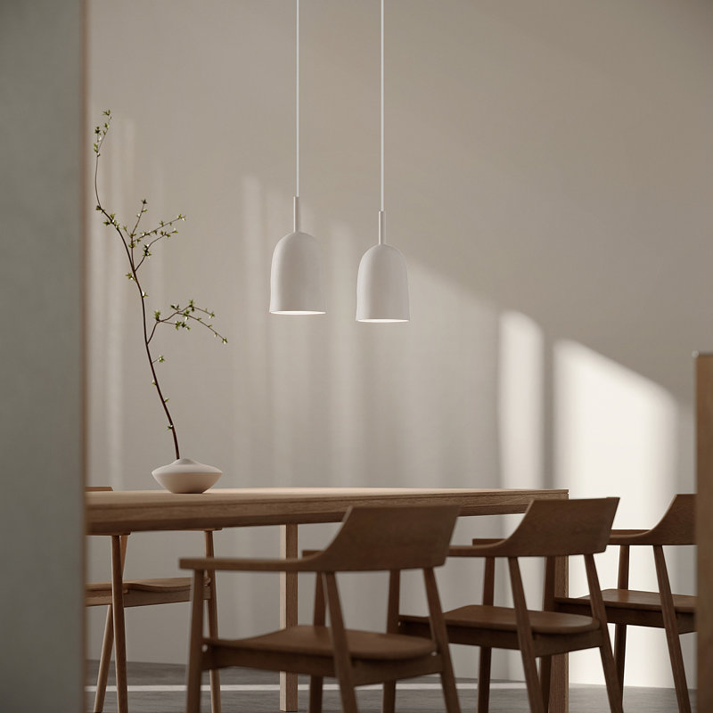 Vessel Pendant Light, 24" H x 14.5" W x 9" D, Snow, White
