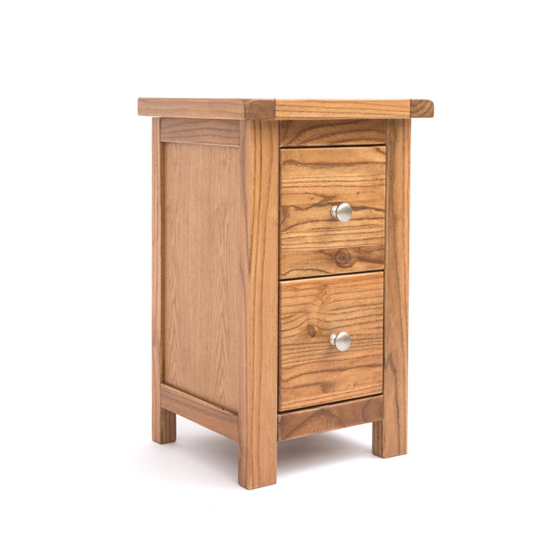 Aubusson 35cm W Bedside Table, Natural, Chrome