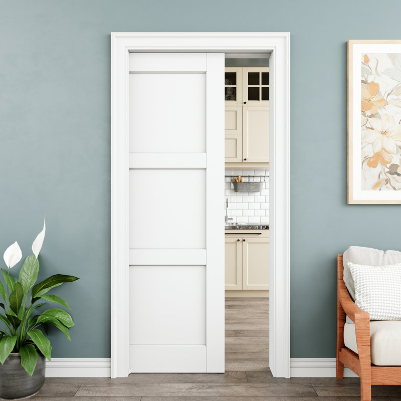 Porte de placard pré-finie avec porte coulissante et porte intérieure, 32 po x 80 po