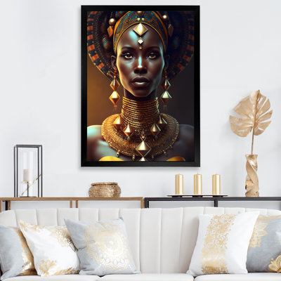Edsell, reine afro-américaine avec bijoux traditionnels III sur toile