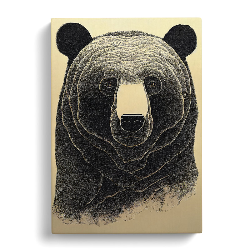Bear Portrait No.3 Abstract - Wrapped Canvas, 50cm H x 35cm W x 3cm D