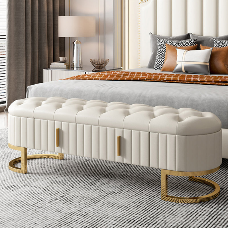 Banc rembourré blanc, Blanc