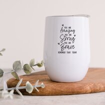 Travel Coffee Mug Ceramic with Funny Saying - $10.50