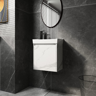 20" Bathroom Storage Vanity With Sink - White Color Cabinet Basin Stable Construction And Style