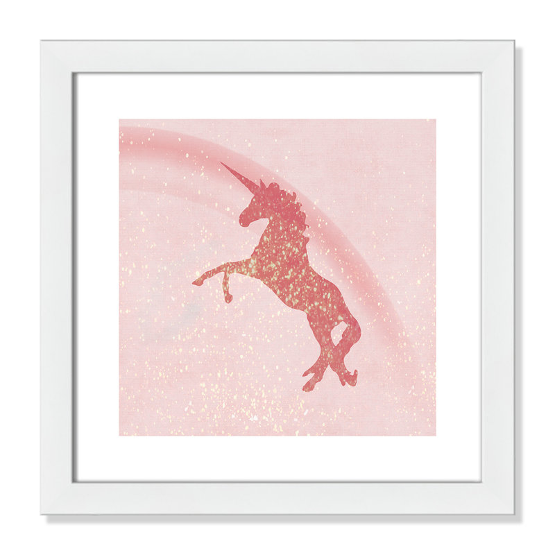 Paillettes licorne 2, H 16 po x l 16 po x P 0,63 po, Cadre blanc