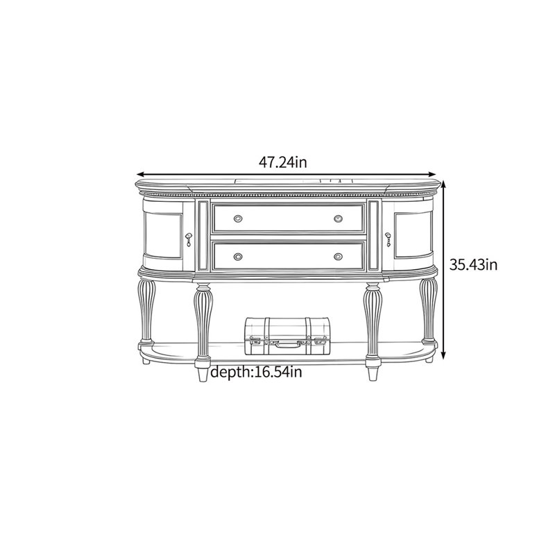 Une console naturellement écologique, H 35,43 po x l 47,24 po x P 16,54 po, Brun