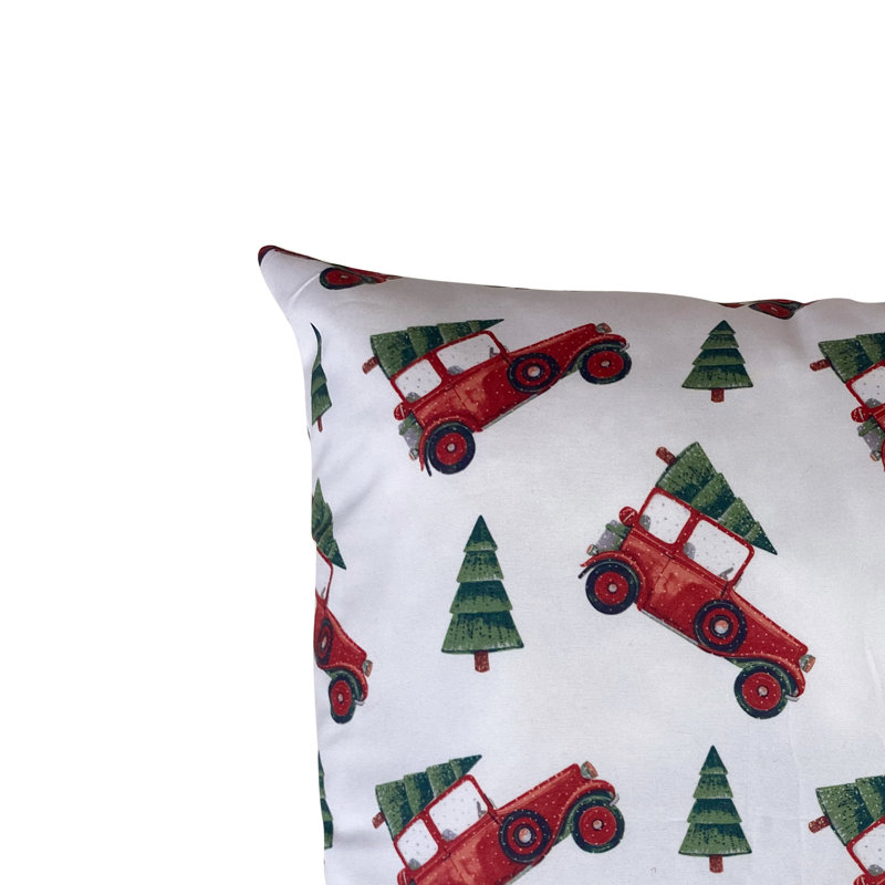 Coussin Red, Blanc / rouge abstrait