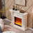 Ivory White Landscape Electric Fireplace With Decoration and Heating-119603336-108191633