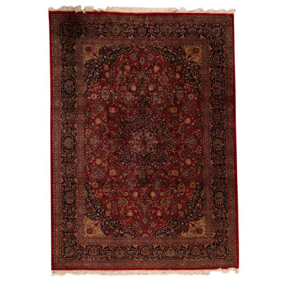 Wool Oriental Area Rug in Navy