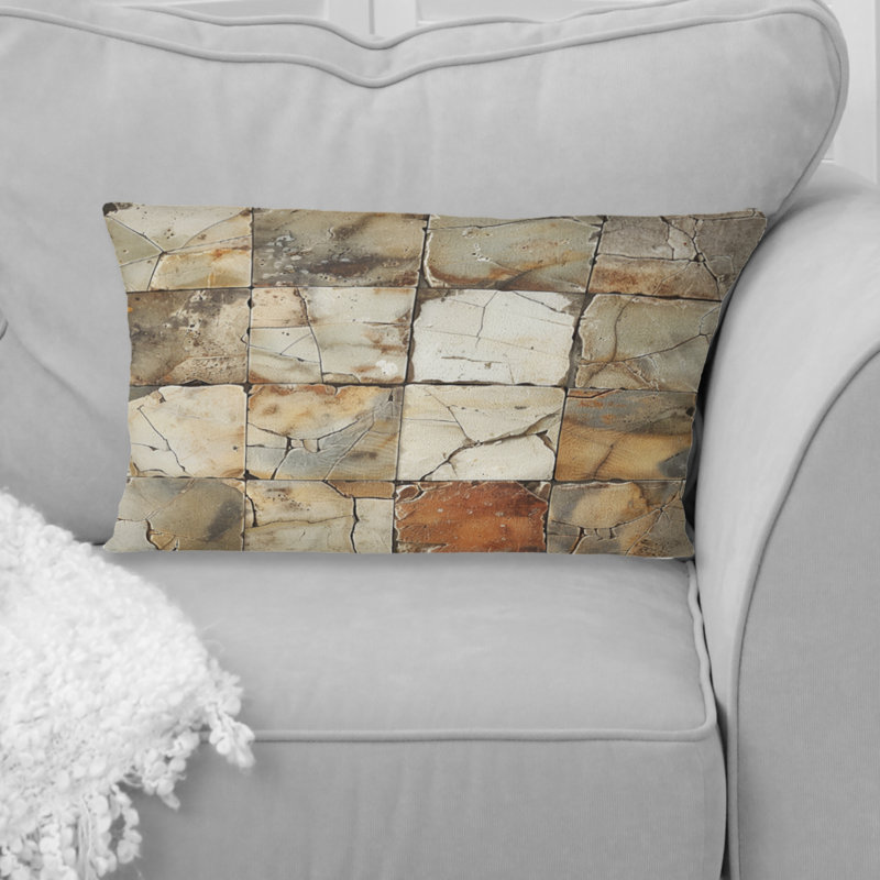 Coussin Beige Brown Tiles - Tiles