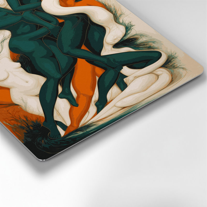 Abstrait art figuratif vert en métal 70, H 12 po x l 18 po