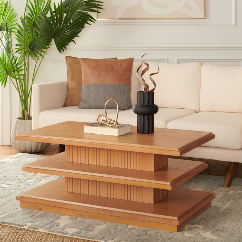 Pasha Storage Coffee Table, Natural/Walnut